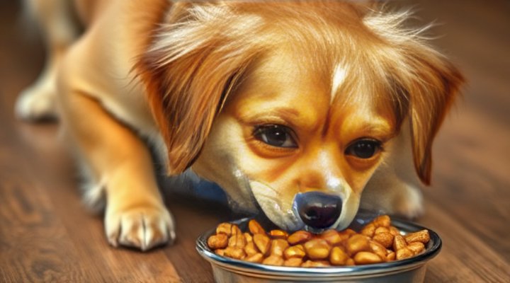 A happy dog enjoying Katherine Heigl dog food