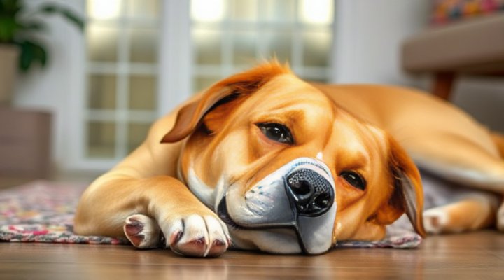Happy dog after behavior training