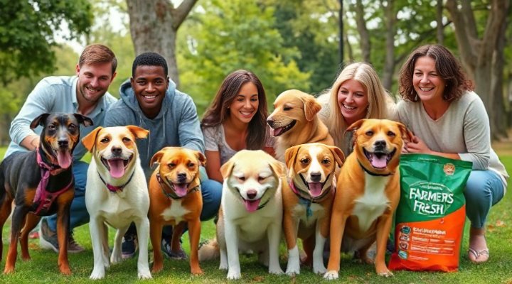 Satisfied dog owner with healthy pet after switching to Farmers Fresh