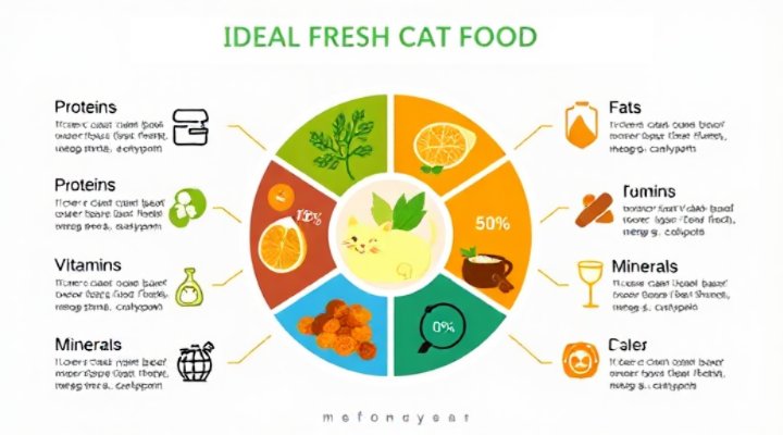 Infographic showing nutritional balance in fresh cat food