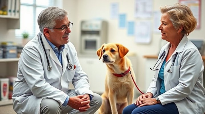 A veterinarian advising a pet owner about raw feeding