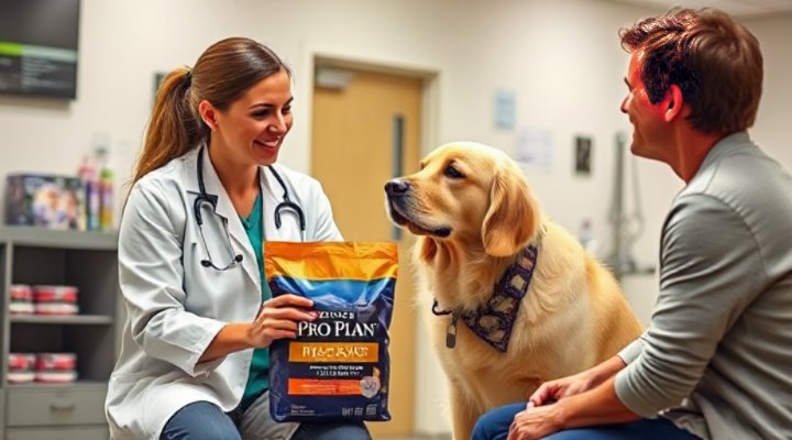 Veterinarian consultation about specialized pet nutrition