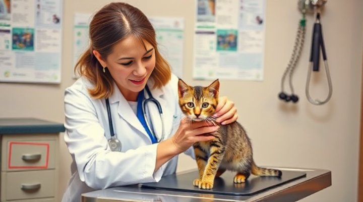 Professional veterinary care for kitten nutritional assessment