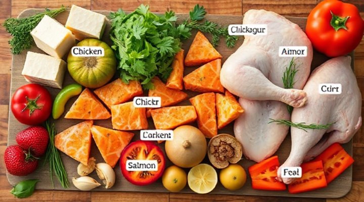 Fresh ingredients used in Orijen grain free cat food