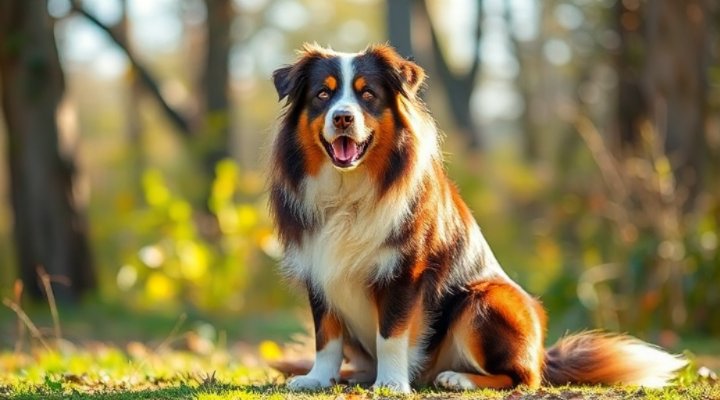 Dog with excellent coat condition thanks to raw nutrition