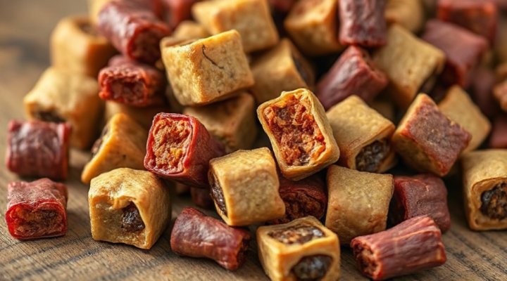Close-up of Ziwi Peak dog food showing free-range meats and natural ingredients