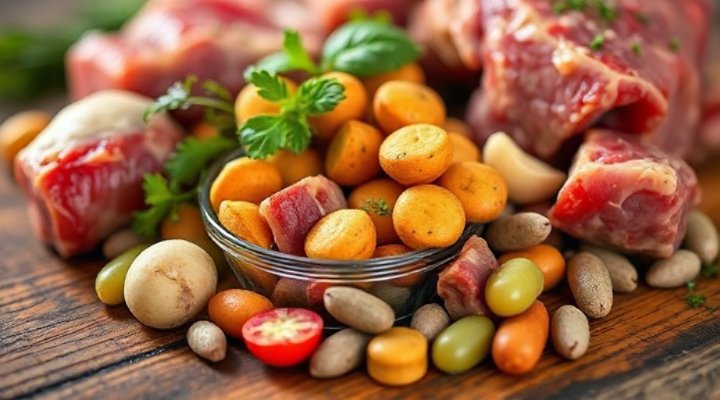 Close-up of Instinct raw dog food showing fresh ingredients