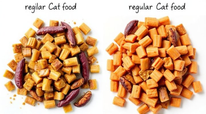 Visual comparison showing the quality difference between Orijen and regular cat food