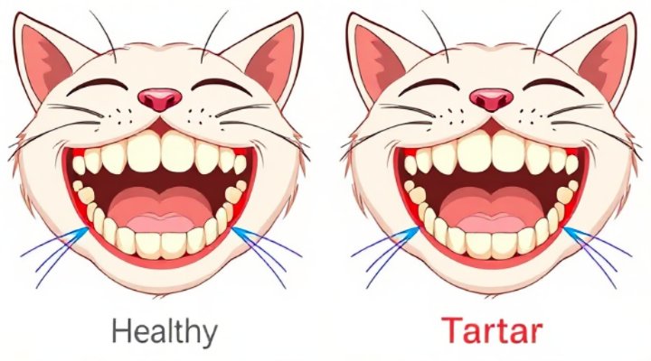 Comparison of healthy vs unhealthy cat teeth