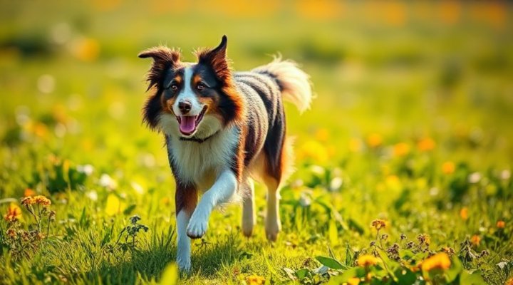 Active border collie with shiny coat after eating Blue Wilderness