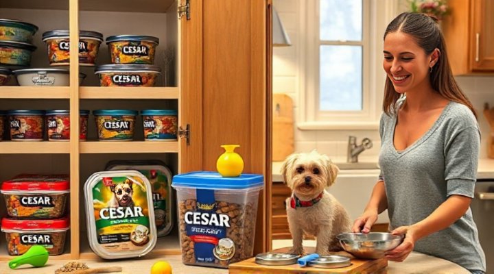 Proper storage and serving of Cesar dog food varieties for optimal freshness