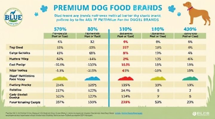 Nutritional comparison of different dog food brands including Blue Wilderness