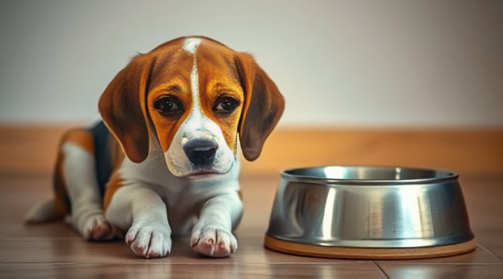A dog showing signs of stomach sensitivity before dietary changes