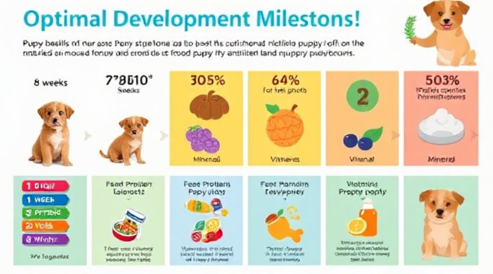 Comparative growth chart showing puppy development with proper nutrition