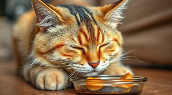 Older cat benefiting from easy-to-eat wet food formulation