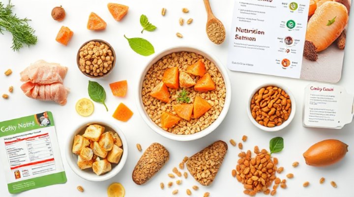 Side-by-side comparison of premium cat food ingredients and nutritional labels
