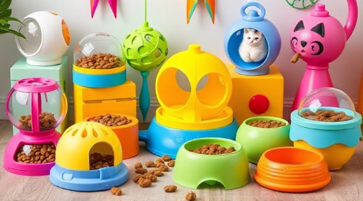 Creative feeding puzzles and toys that promote mental stimulation for cats