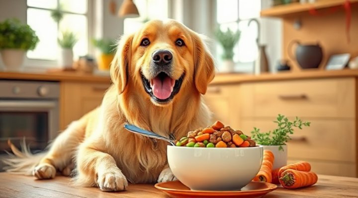 Dog enjoying vegan dog food meal