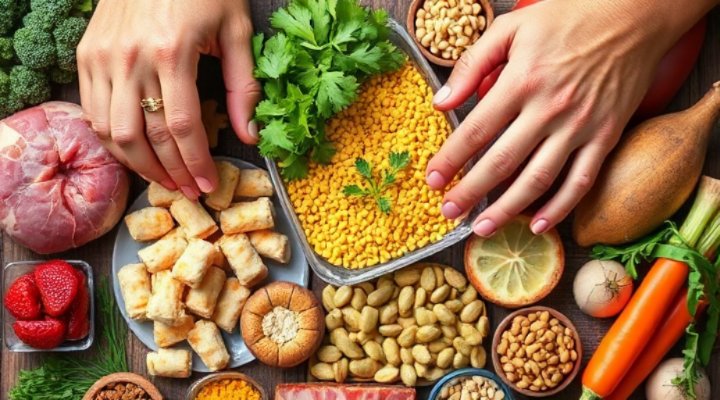 Close-up of Pet Fresh dog food ingredients being examined