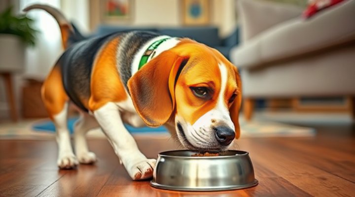 Dog happily eating recommended picky eater food