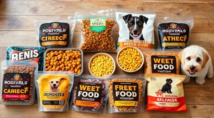 Assortment of premium dog food brands suitable for picky dogs