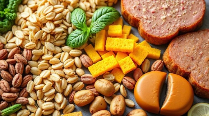 Close-up view of Natures Menu dog food ingredients showing natural components