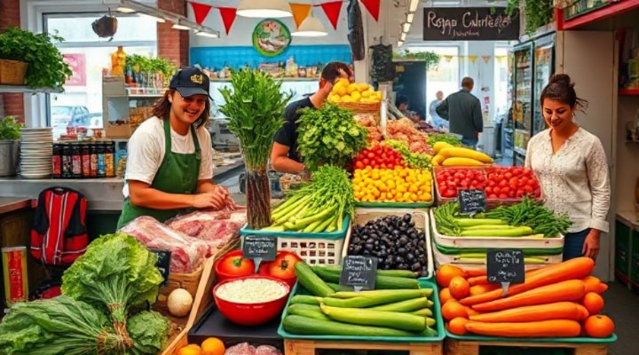 Local farmers market with fresh meat and produce for pets