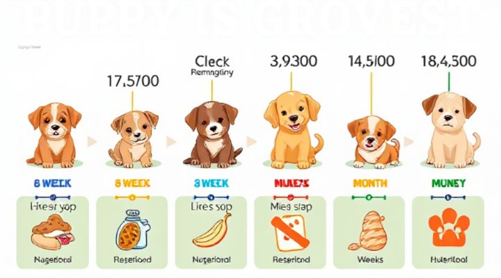 Visual guide to puppy growth stages and nutritional needs