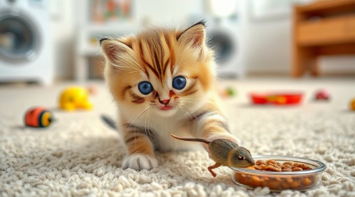 A playful kitten full of energy after consuming best wet cat food for growth