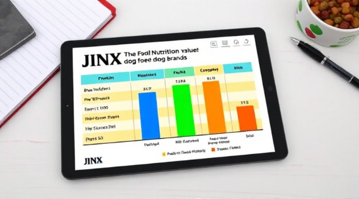 An infographic chart comparing the nutritional value of Jinx dog food with other popular brands
