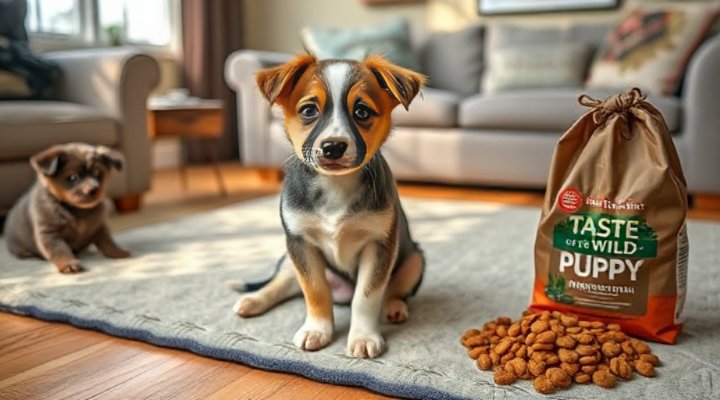 A small mixed-breed puppy successfully performing a 