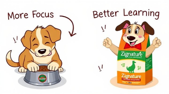 Infographic-style image comparing a dog