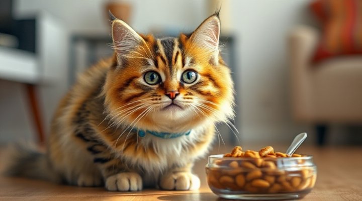 A playful cat enjoying wet food as a training reward