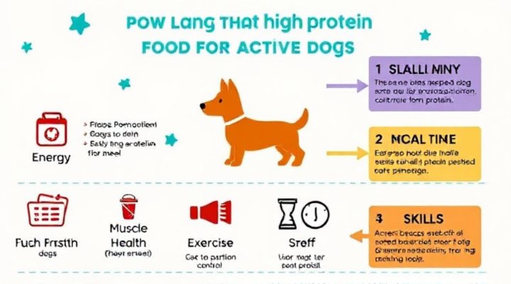 Educational infographic on high protein dog food benefits and feeding skills