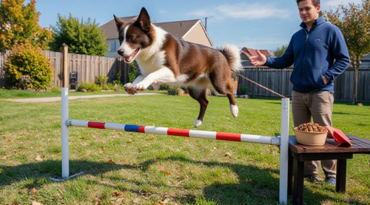 An active dog excelling in agility training thanks to good dog food for training and skill development