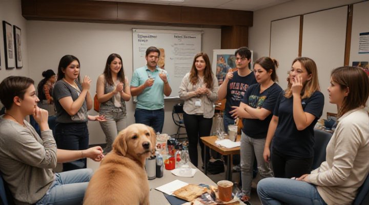 A professional discussing raw dog food delivery in a pet care setting