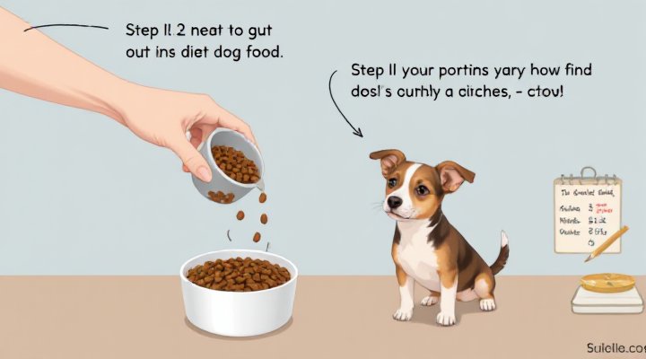 Measuring diet dog food portions for accurate feeding