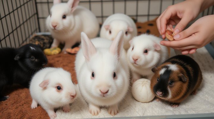 Training small pets like rabbits and guinea pigs with care