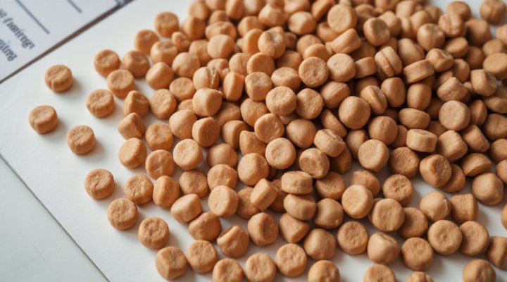 Close-up of hypoallergenic ingredients in Purina HA Dog Food for sensitive pets