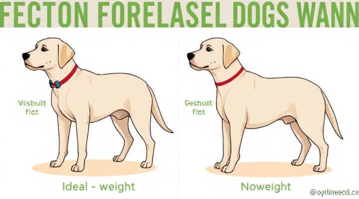 Side-by-side illustration of a fit dog and an overweight dog to highlight ideal body condition